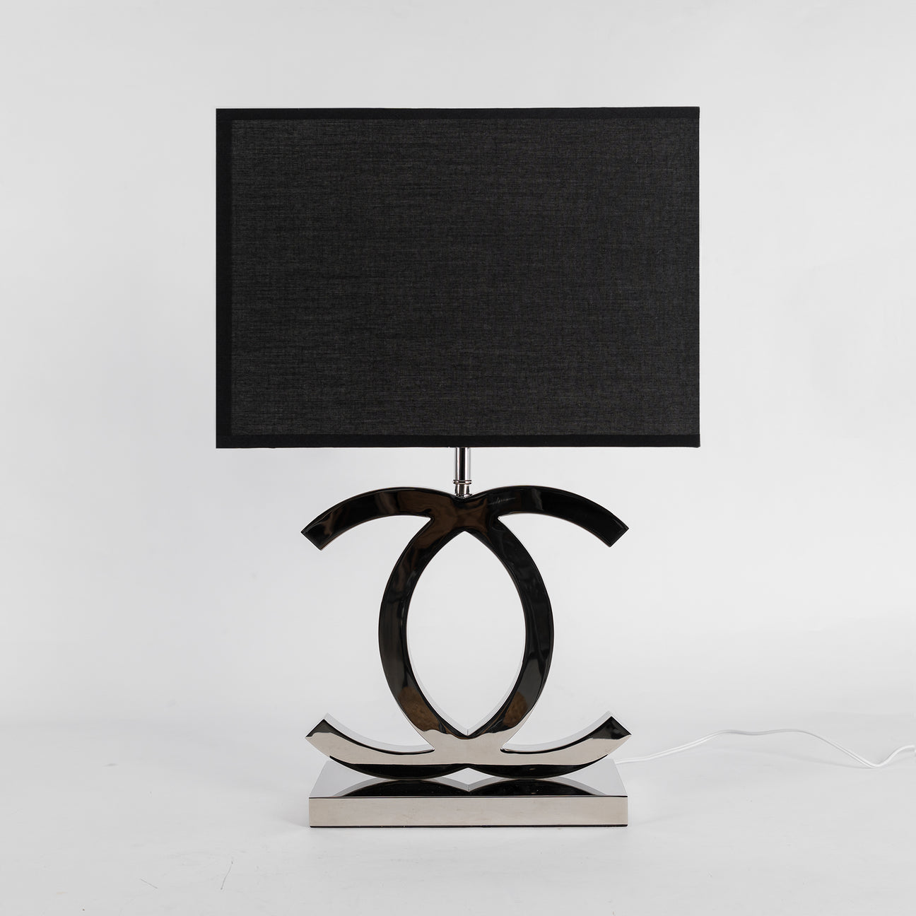 Polished Steel Drum Shade Table Lamp