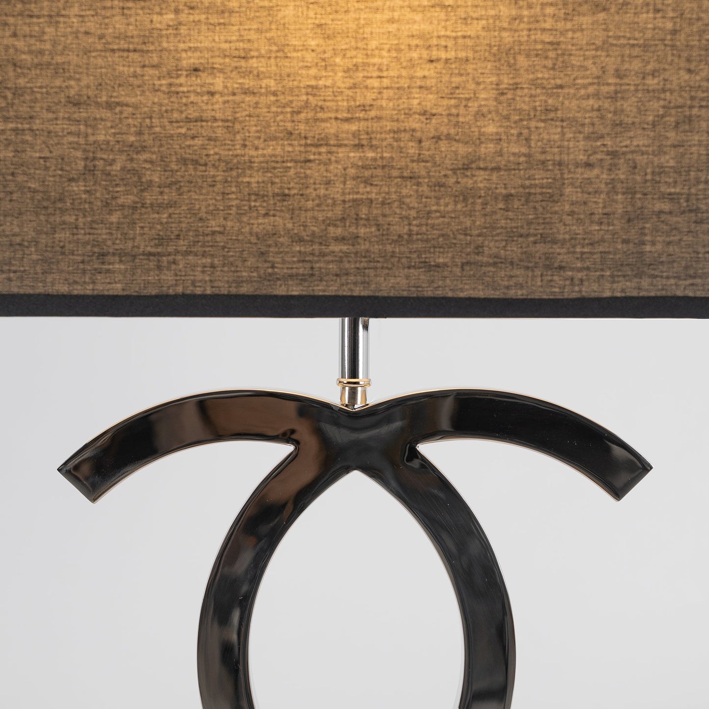 Polished Steel Drum Shade Table Lamp