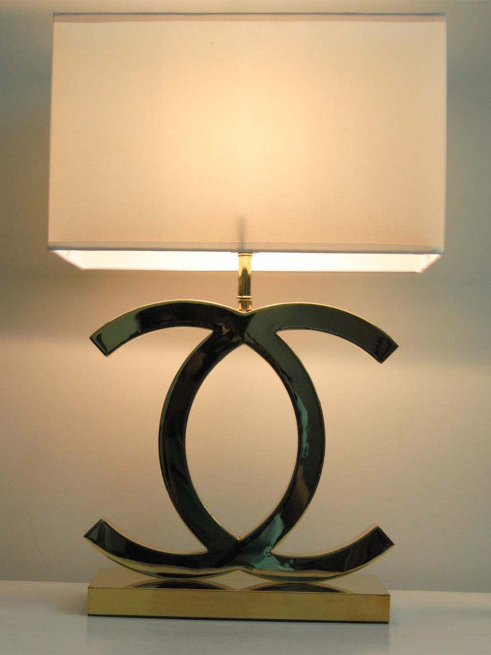 Polished Steel Drum Shade Table Lamp