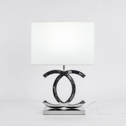 Polished Steel Drum Shade Table Lamp