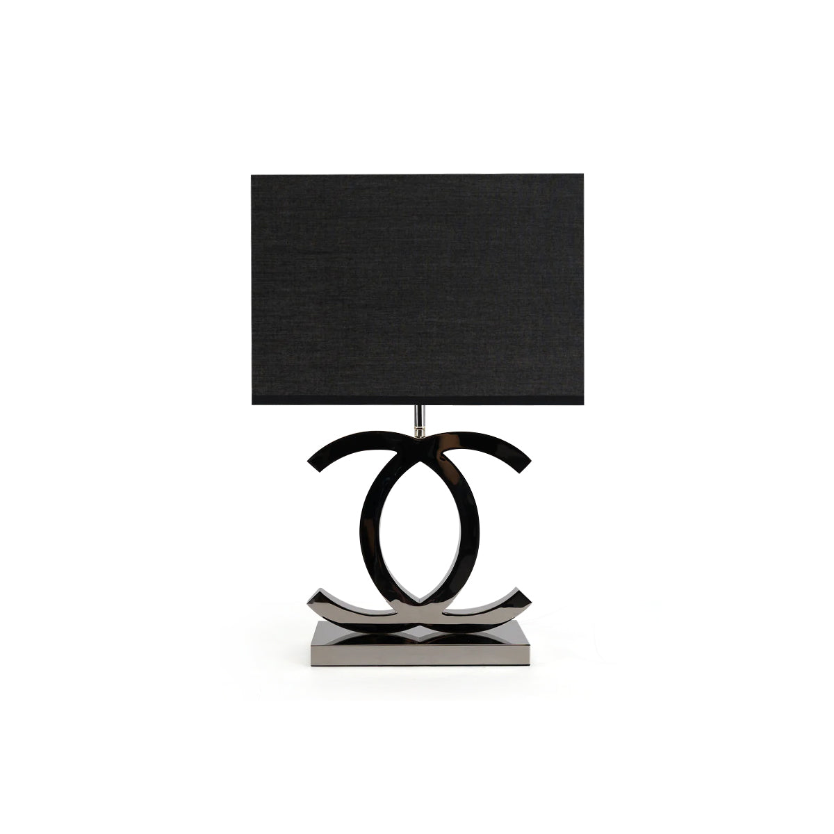Polished Steel Drum Shade Table Lamp
