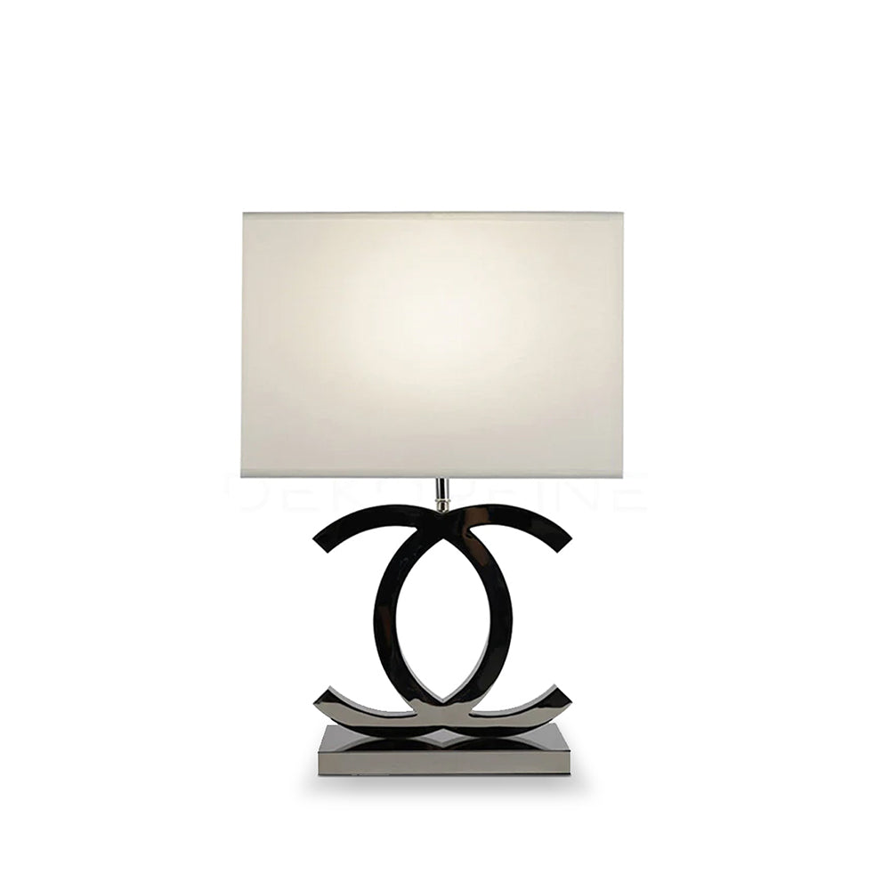 Polished Steel Drum Shade Table Lamp