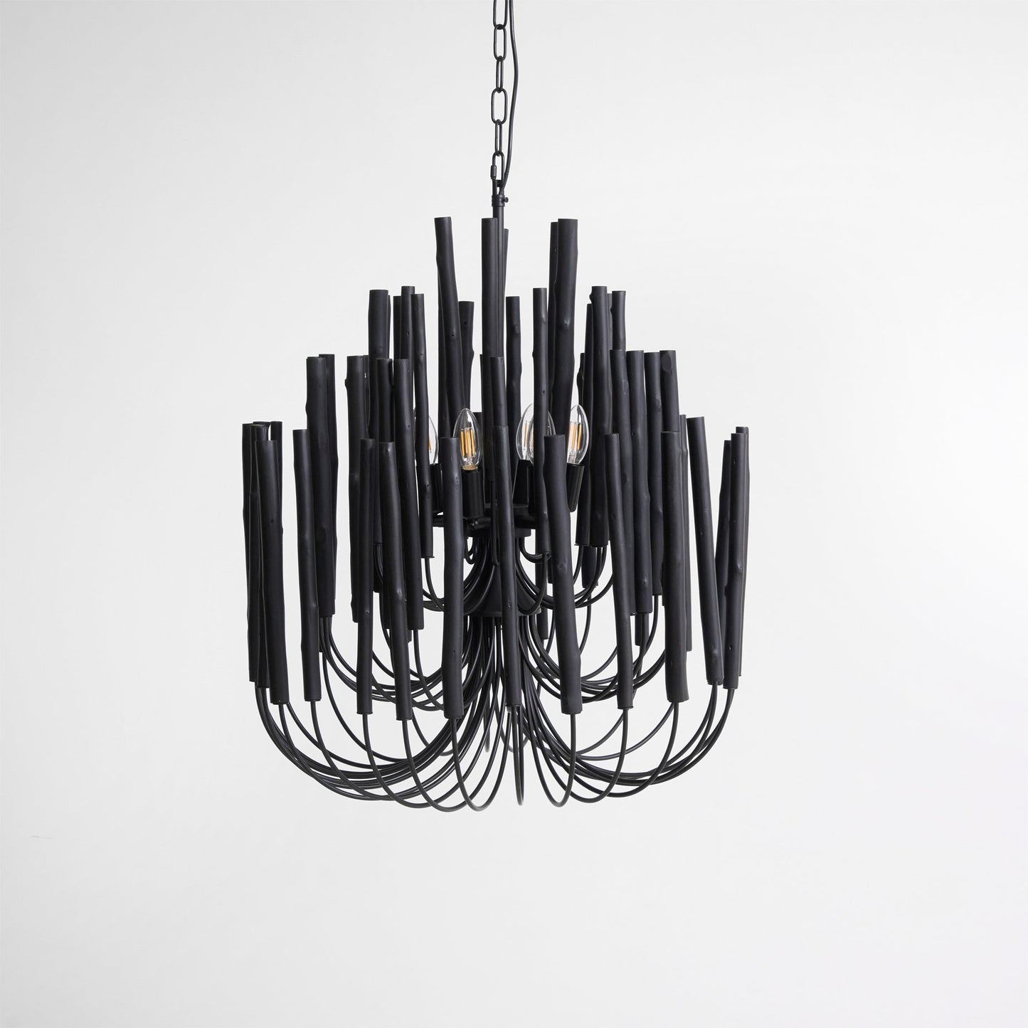 Aspen Layered Wood Rod Chandelier