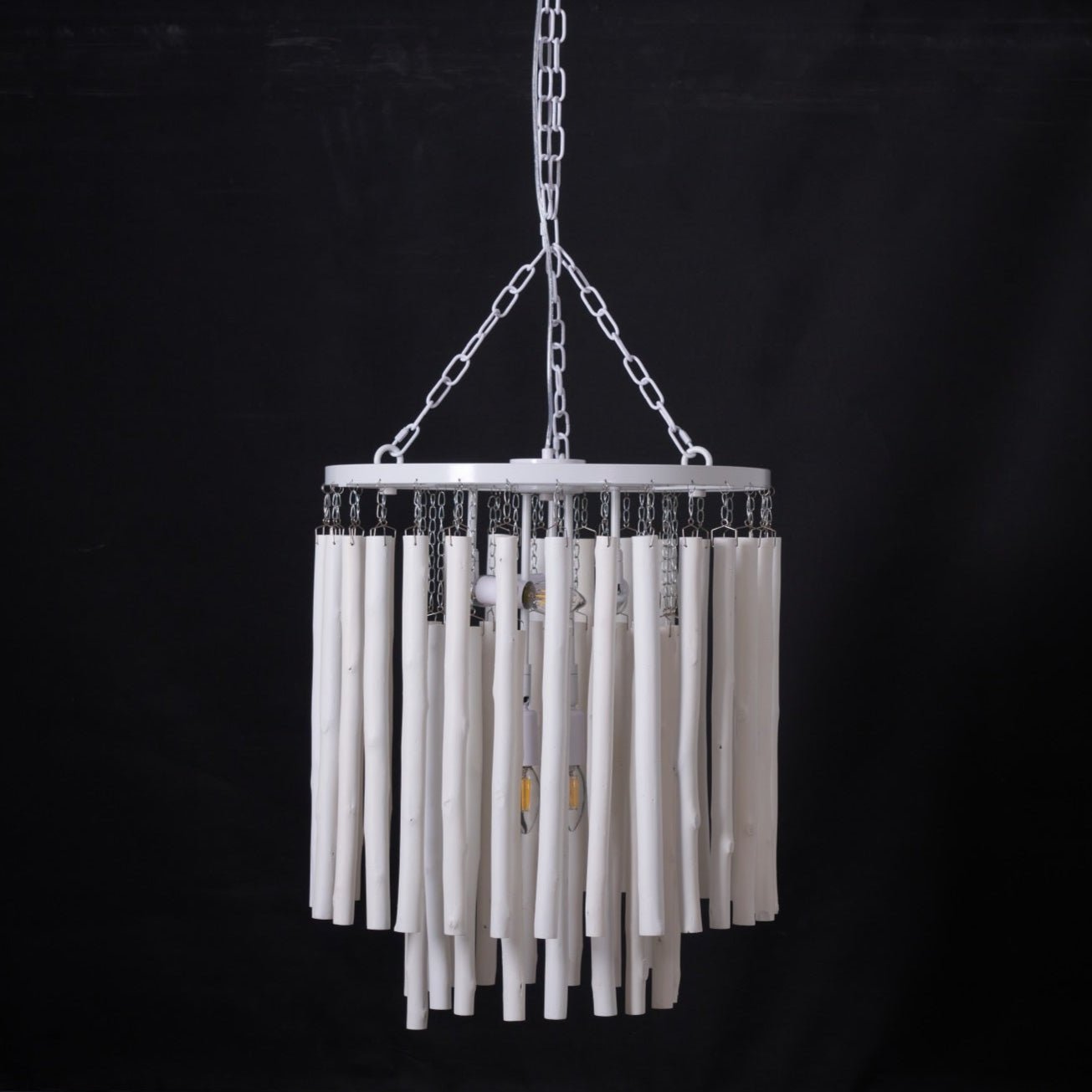 Aspen Layered Wood Rod Chandelier