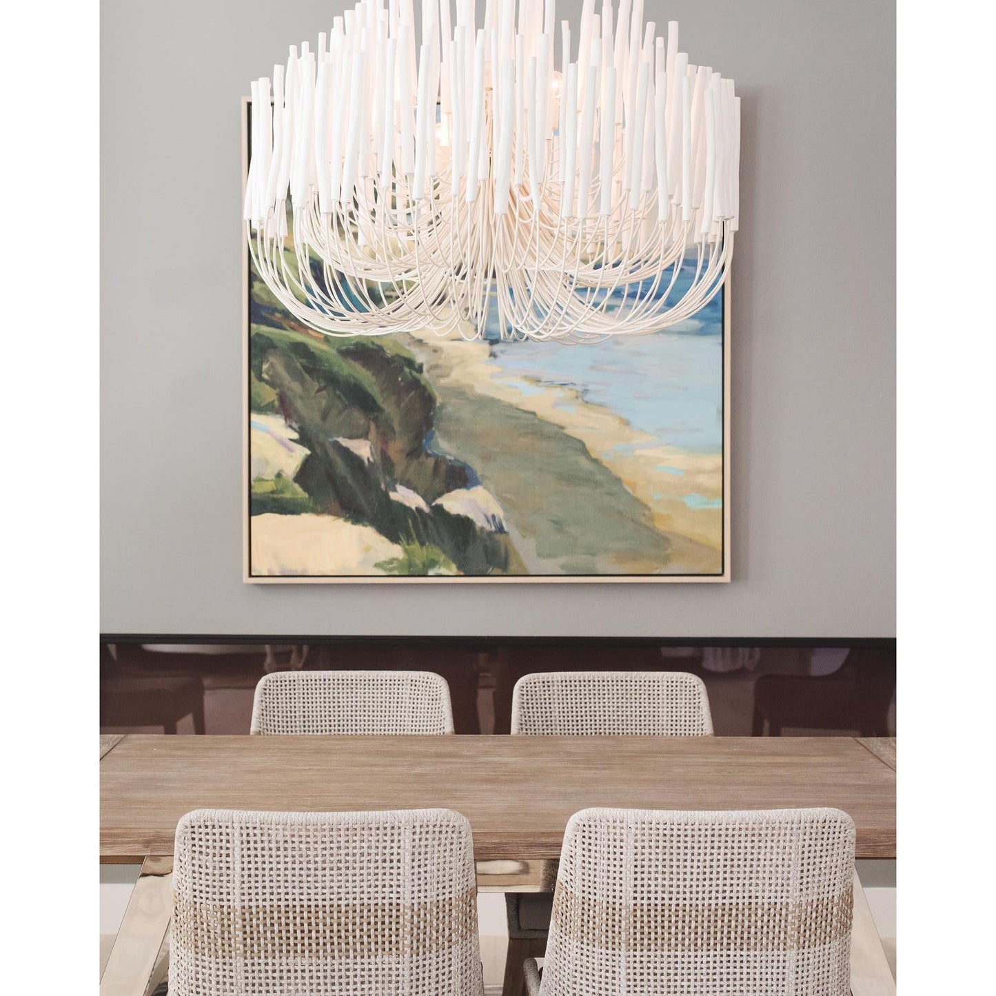 Aspen Layered Wood Rod Chandelier