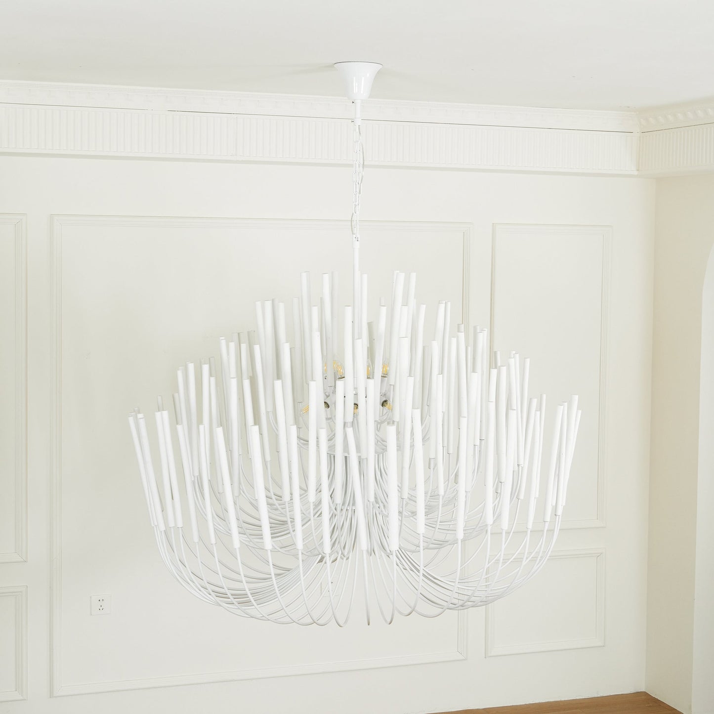 Aspen Layered Wood Rod Chandelier
