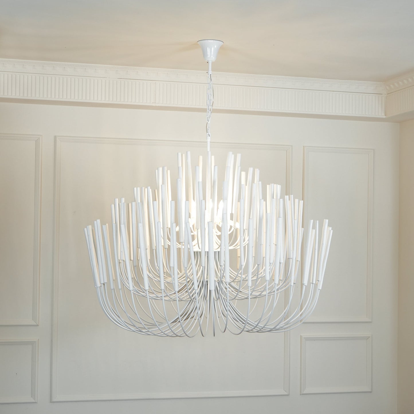 Aspen Layered Wood Rod Chandelier