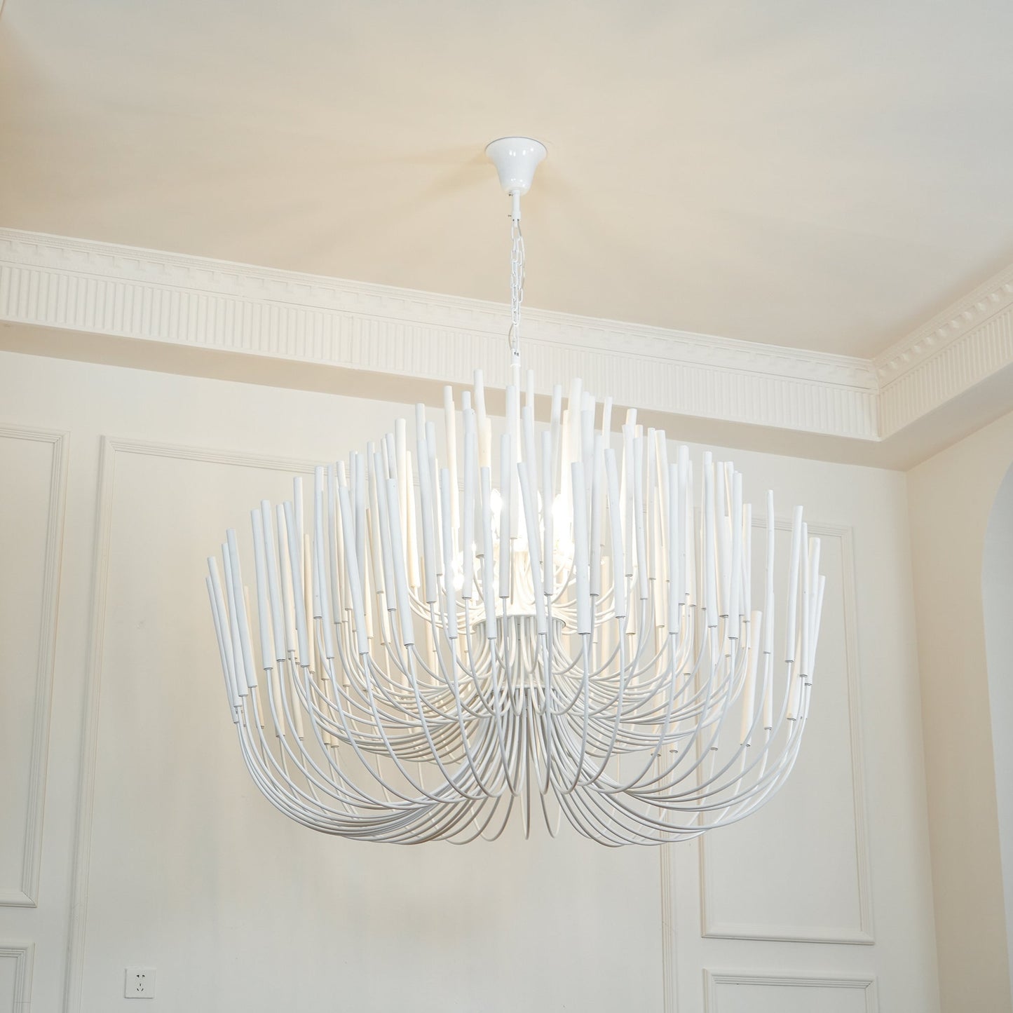 Aspen Layered Wood Rod Chandelier