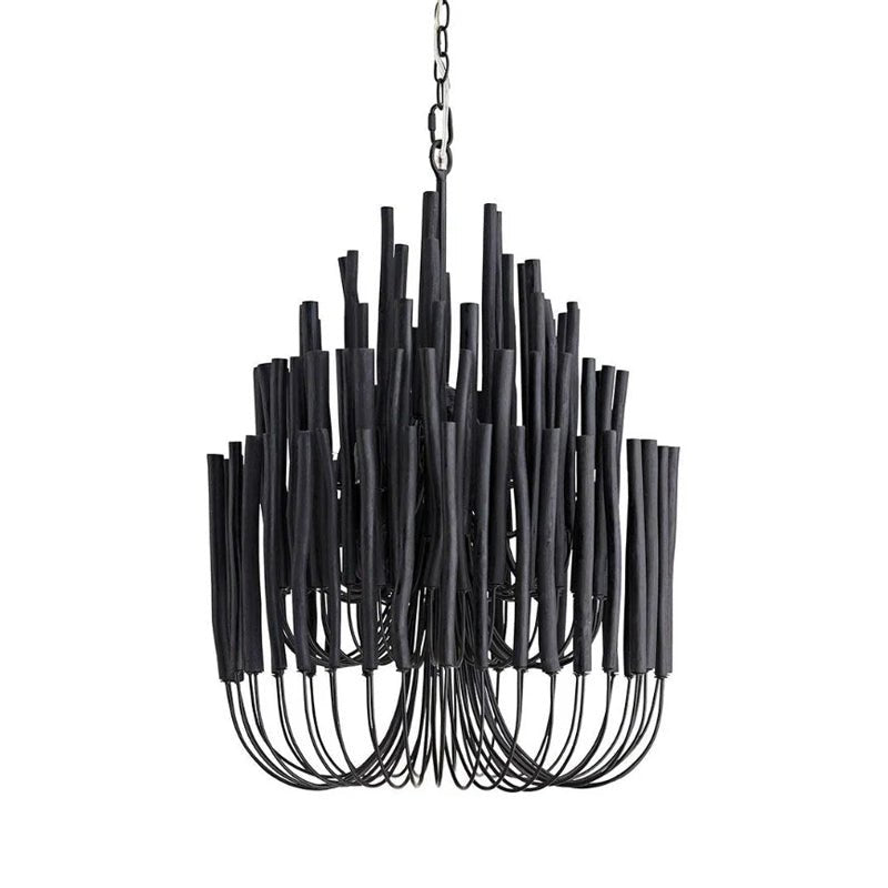 Aspen Layered Wood Rod Chandelier