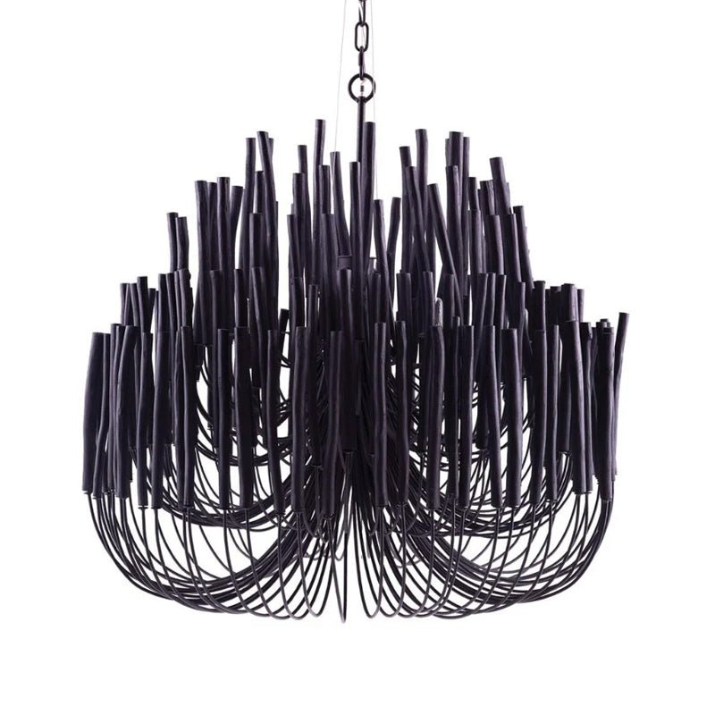 Aspen Layered Wood Rod Chandelier