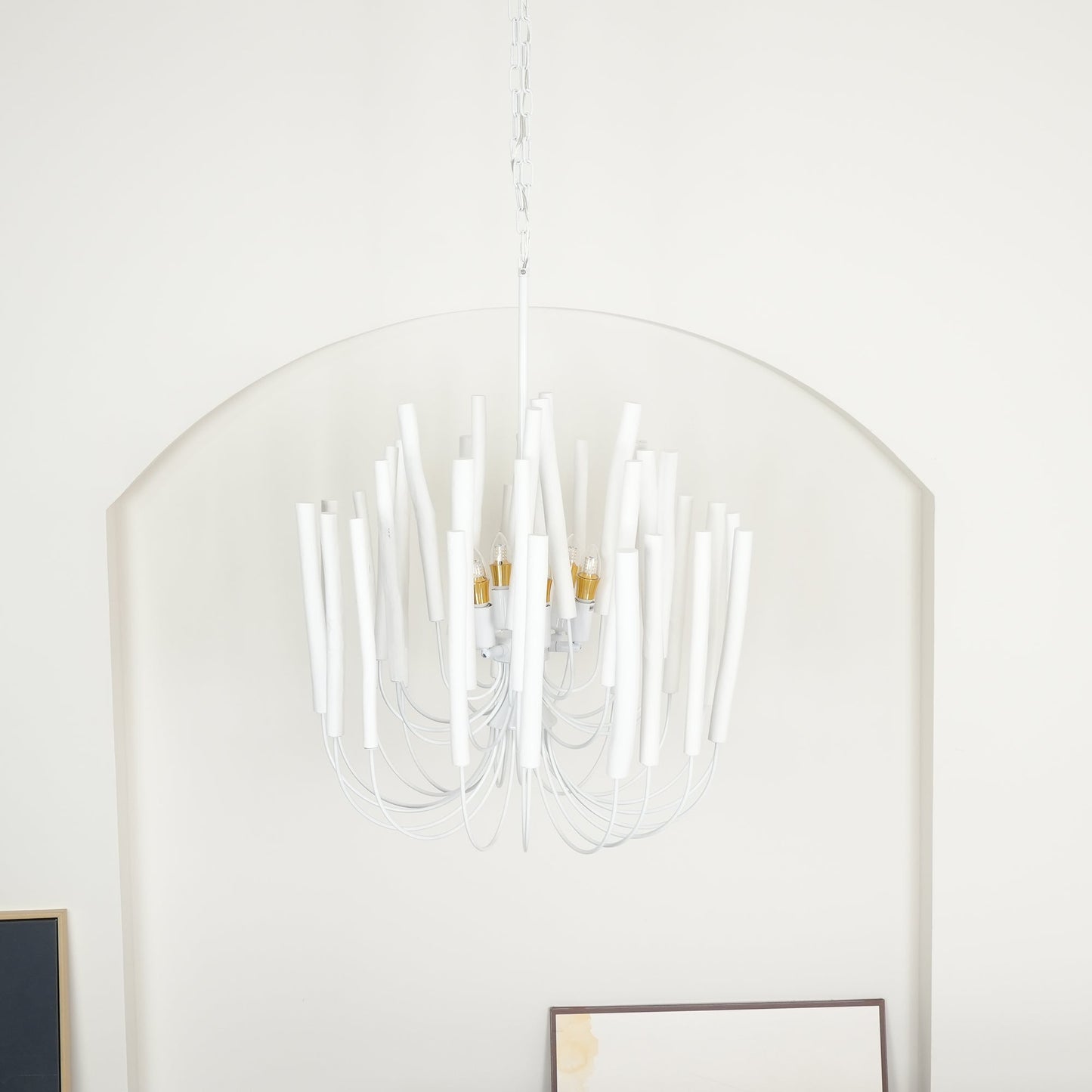 Aspen Layered Wood Rod Chandelier