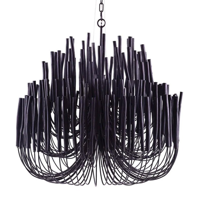 Aspen Layered Wood Rod Chandelier