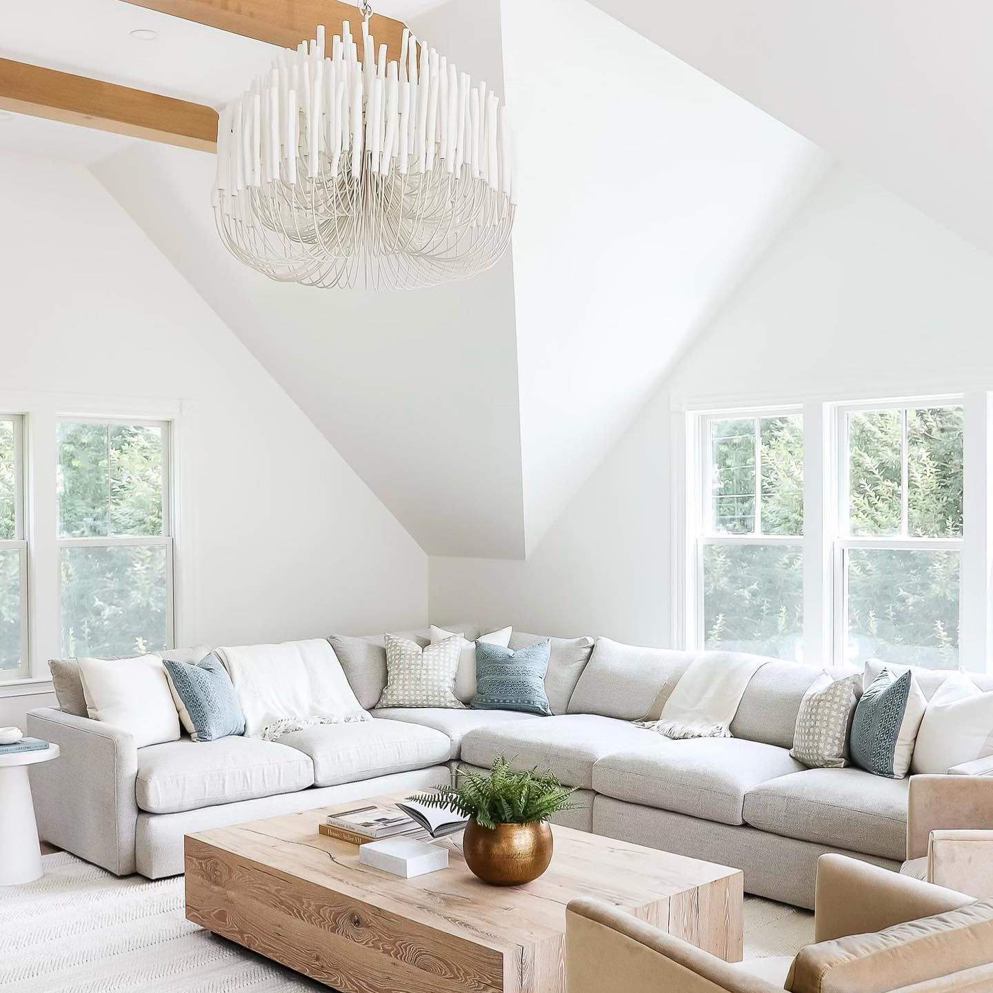 Aspen Layered Wood Rod Chandelier