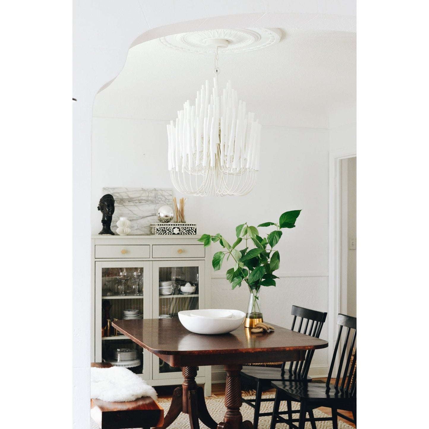 Aspen Layered Wood Rod Chandelier
