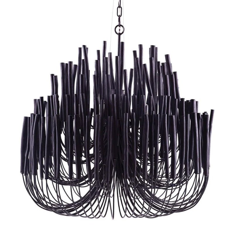Aspen Layered Wood Rod Chandelier