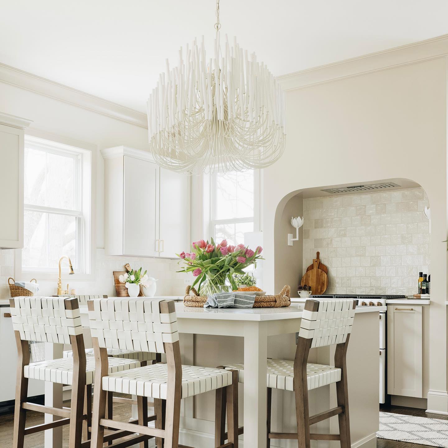 Aspen Layered Wood Rod Chandelier