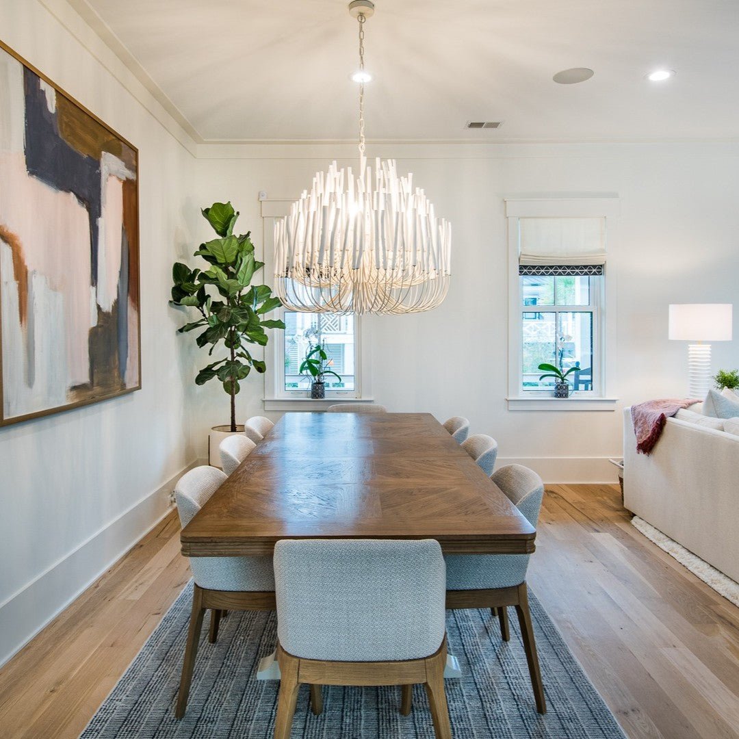 Aspen Layered Wood Rod Chandelier