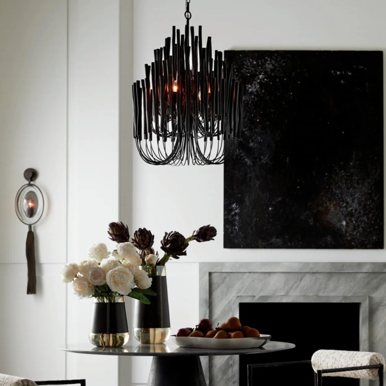 Aspen Layered Wood Rod Chandelier