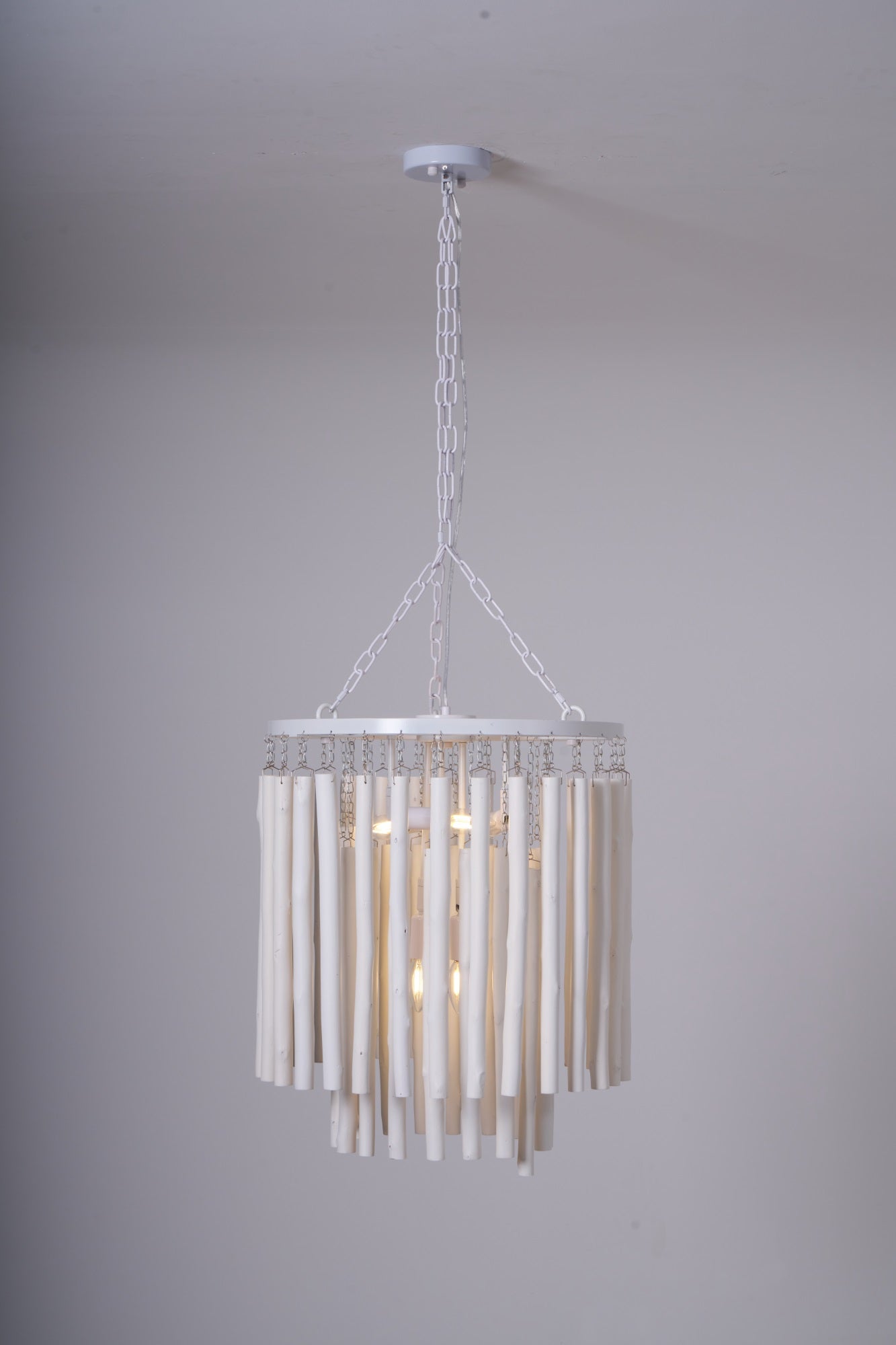 Aspen Layered Wood Rod Chandelier