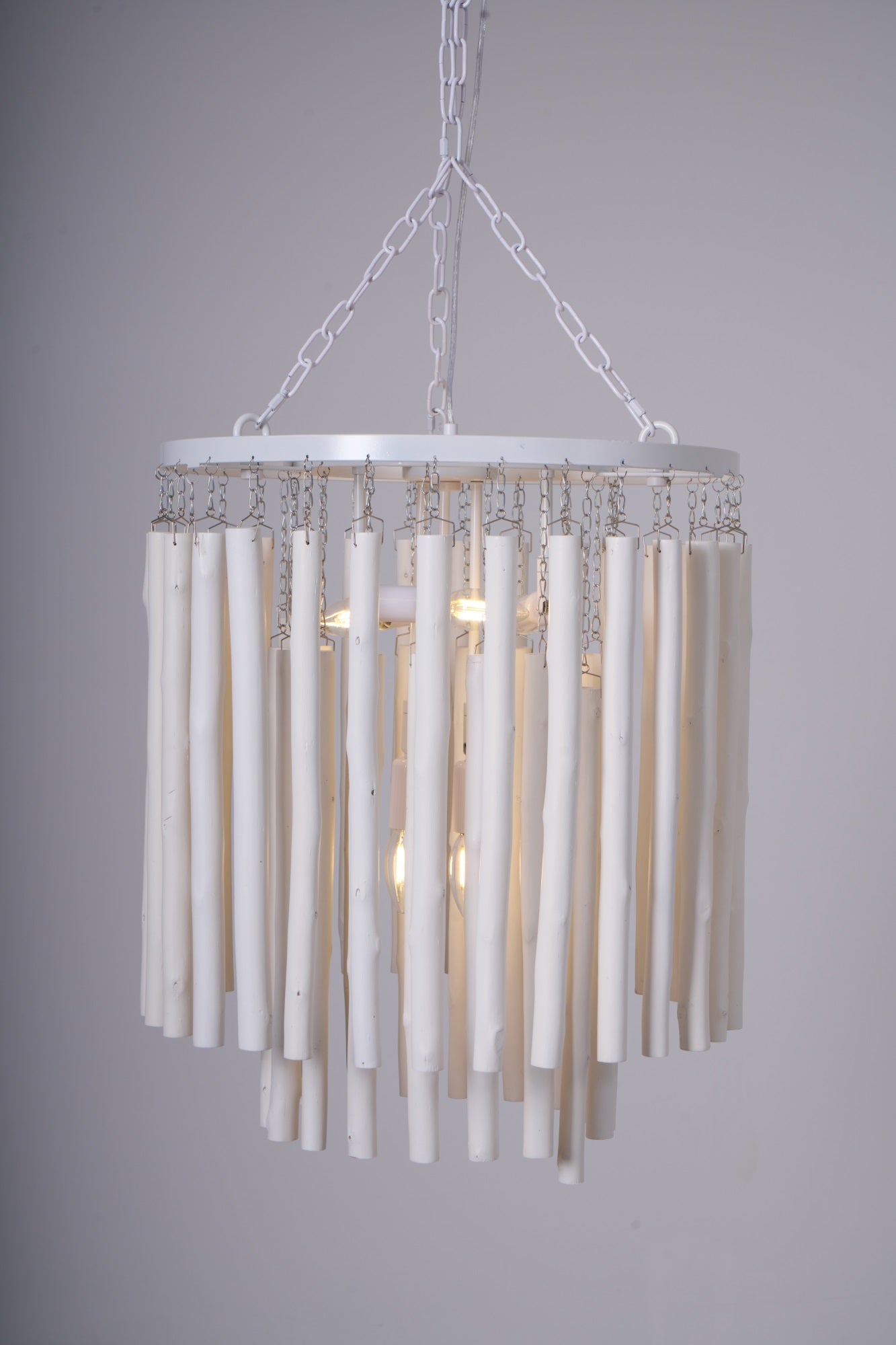 Aspen Layered Wood Rod Chandelier