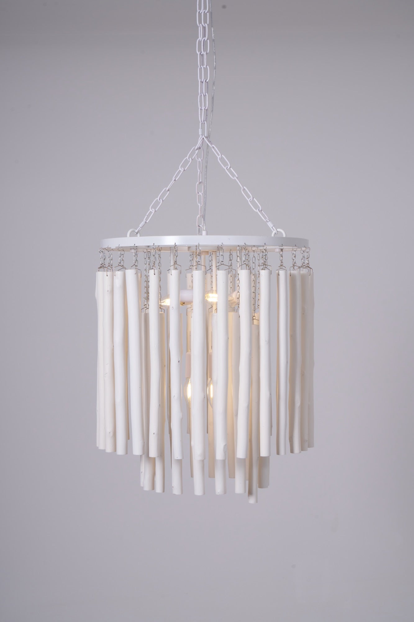 Aspen Layered Wood Rod Chandelier