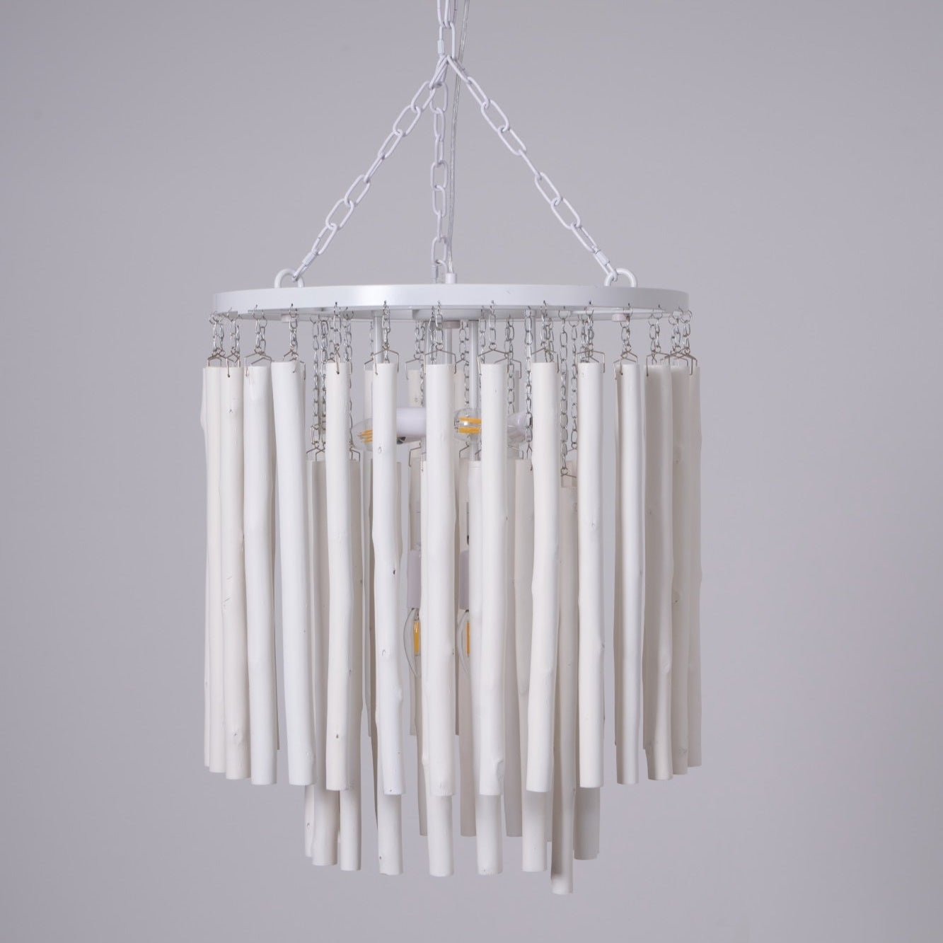 Aspen Layered Wood Rod Chandelier