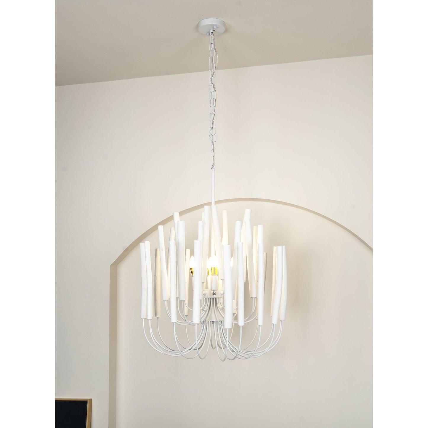 Aspen Layered Wood Rod Chandelier