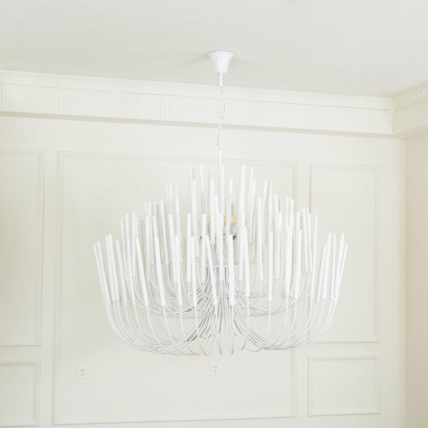 Aspen Layered Wood Rod Chandelier