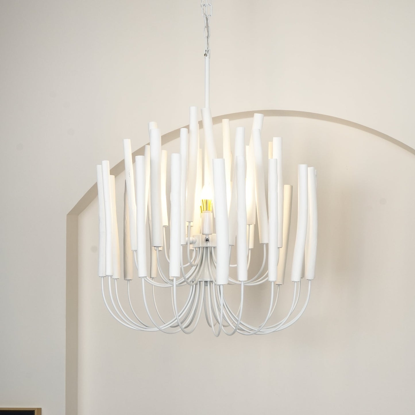 Aspen Layered Wood Rod Chandelier