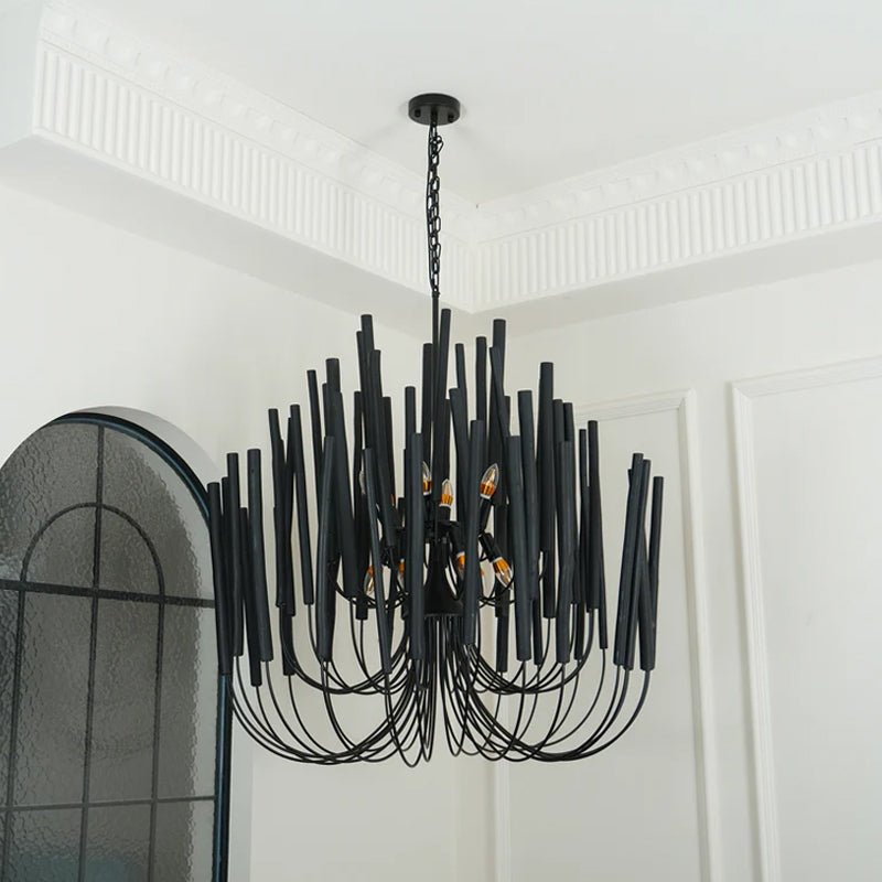 Aspen Layered Wood Rod Chandelier
