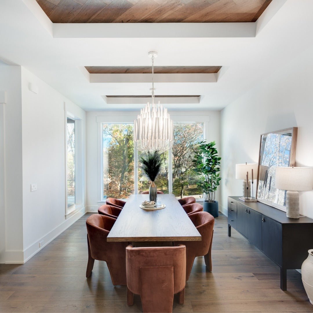 Aspen Layered Wood Rod Chandelier