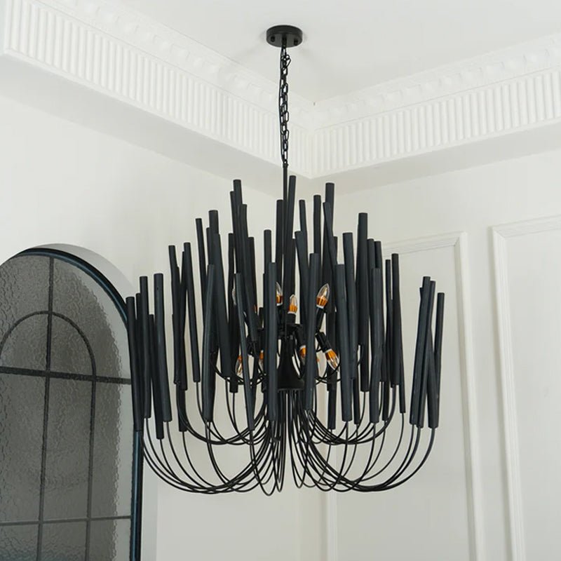 Aspen Layered Wood Rod Chandelier