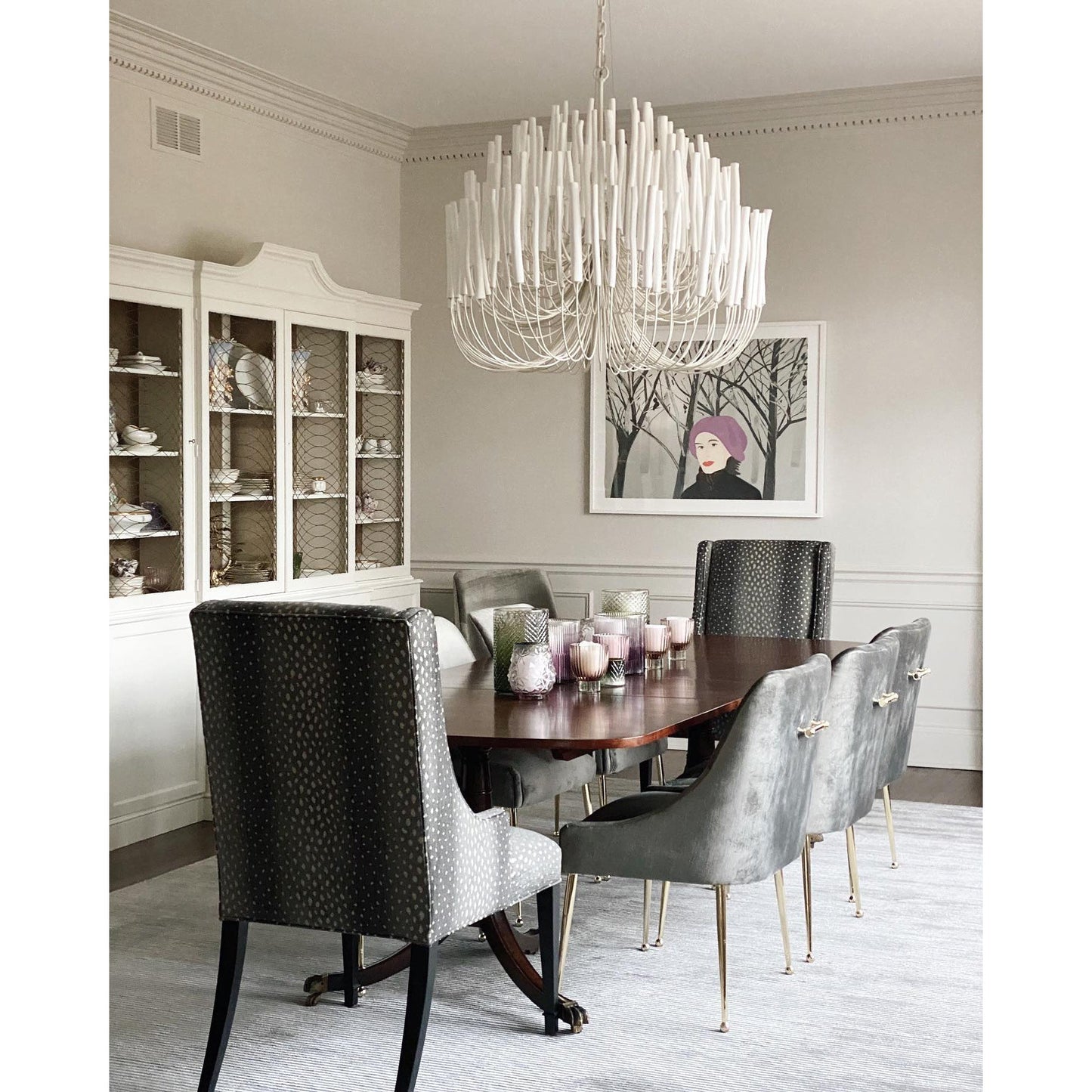 Aspen Layered Wood Rod Chandelier