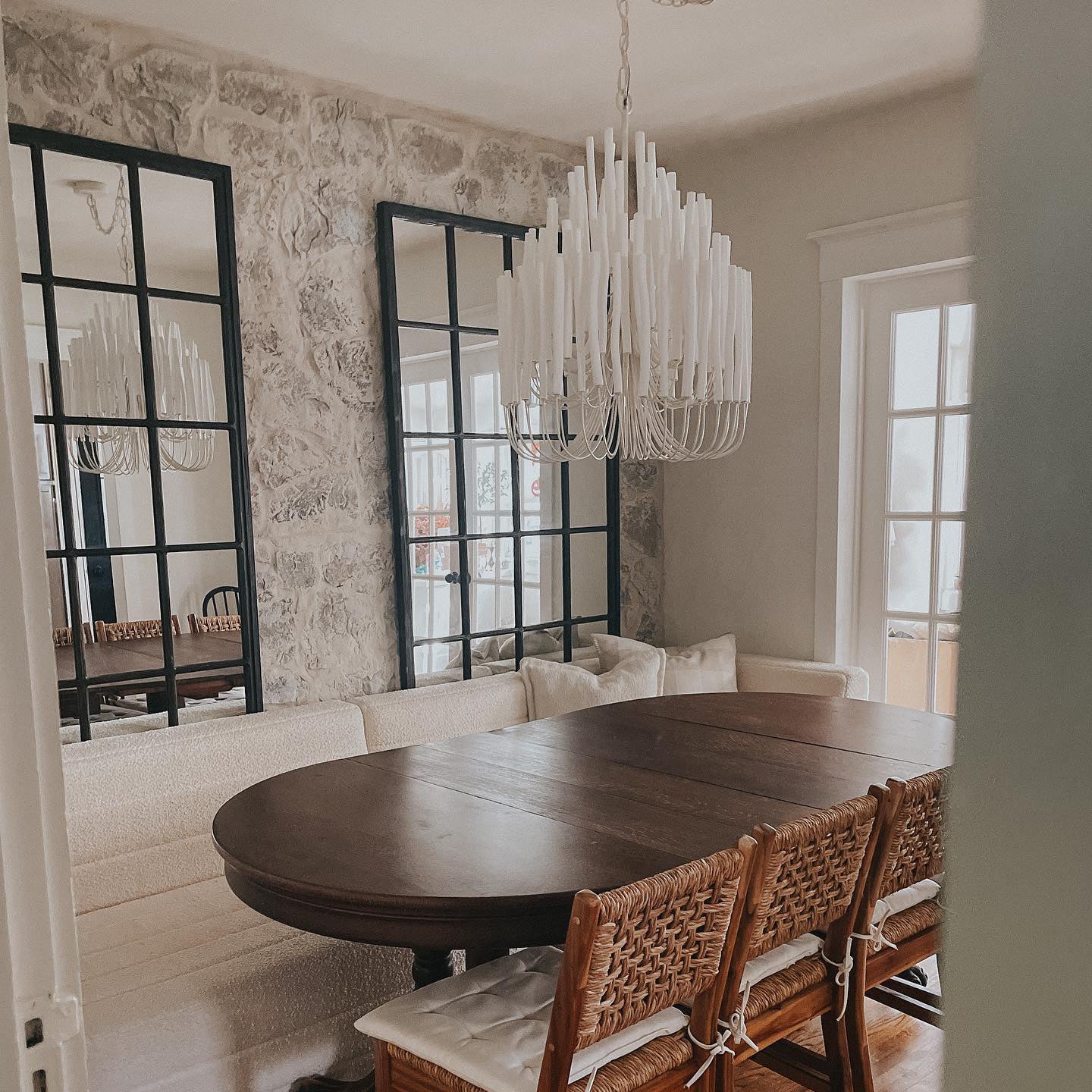 Aspen Layered Wood Rod Chandelier