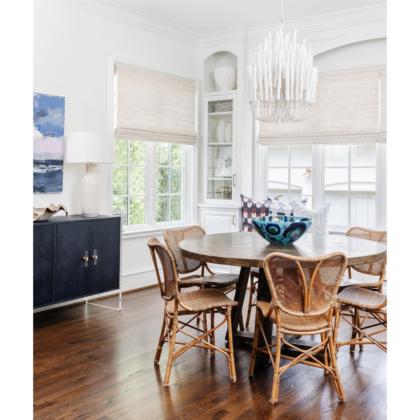 Aspen Layered Wood Rod Chandelier