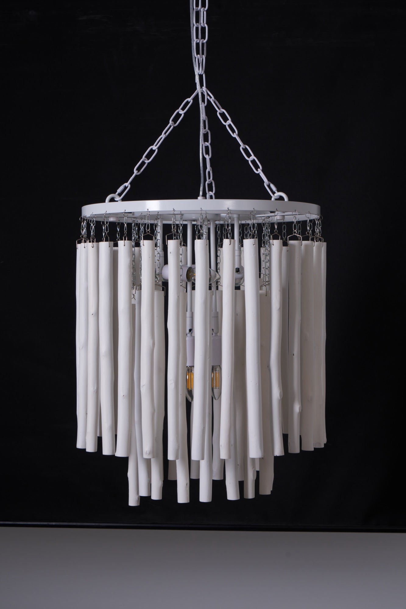 Aspen Layered Wood Rod Chandelier