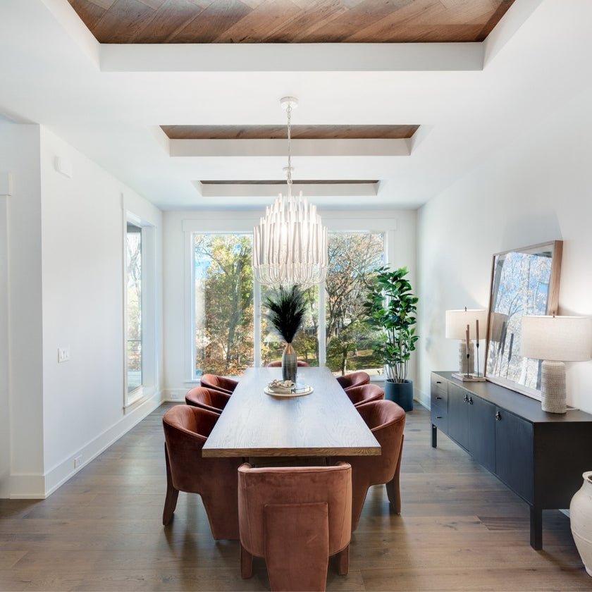 Aspen Layered Wood Rod Chandelier