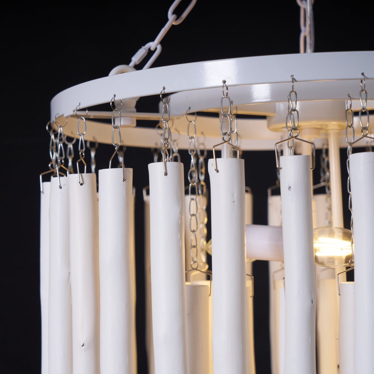 Aspen Layered Wood Rod Chandelier