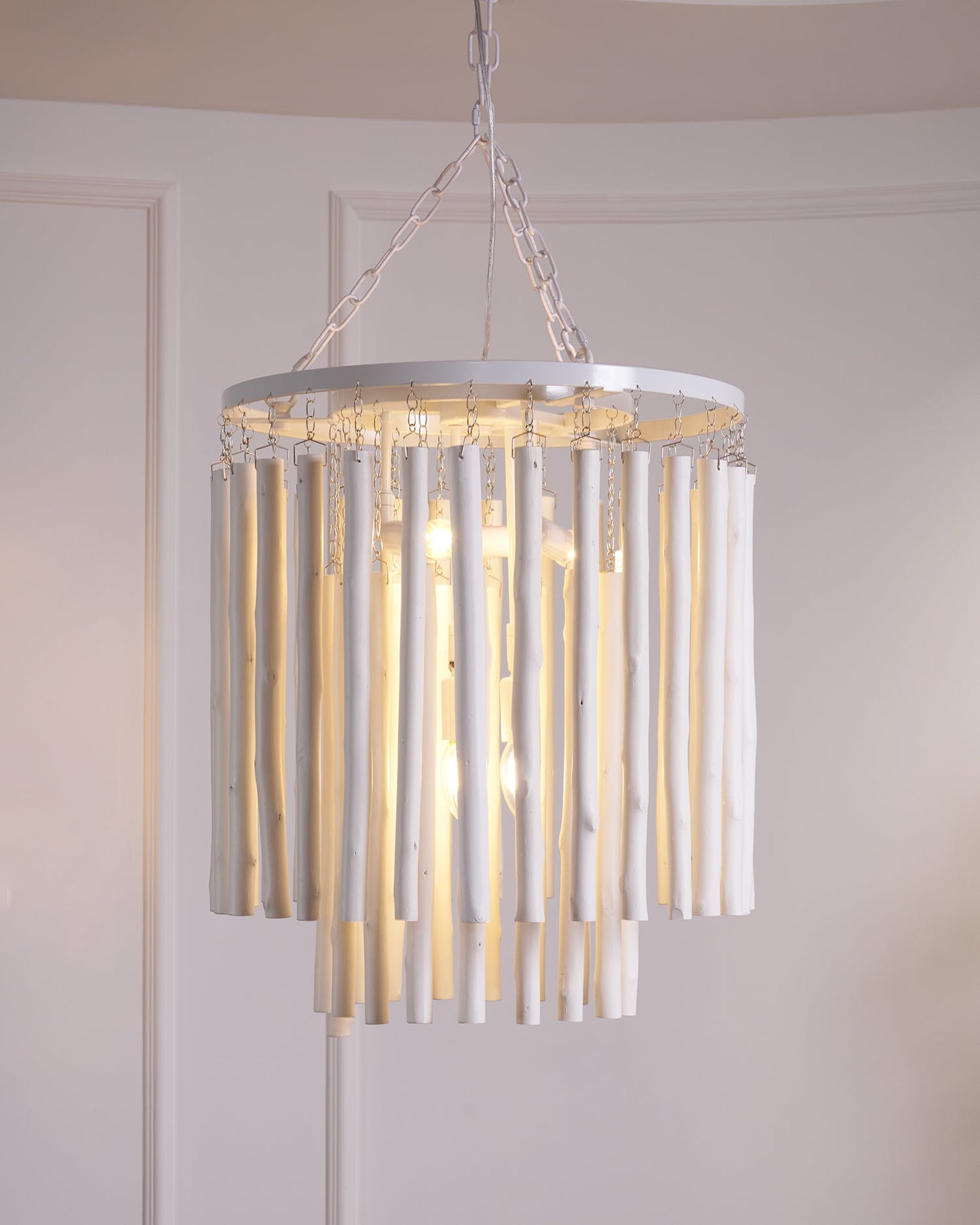 Aspen Layered Wood Rod Chandelier