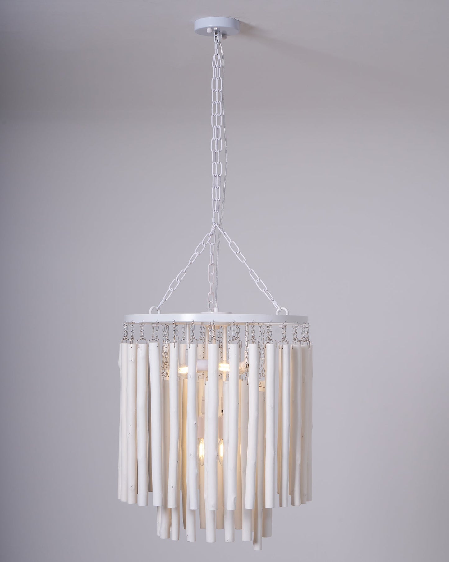 Aspen Layered Wood Rod Chandelier
