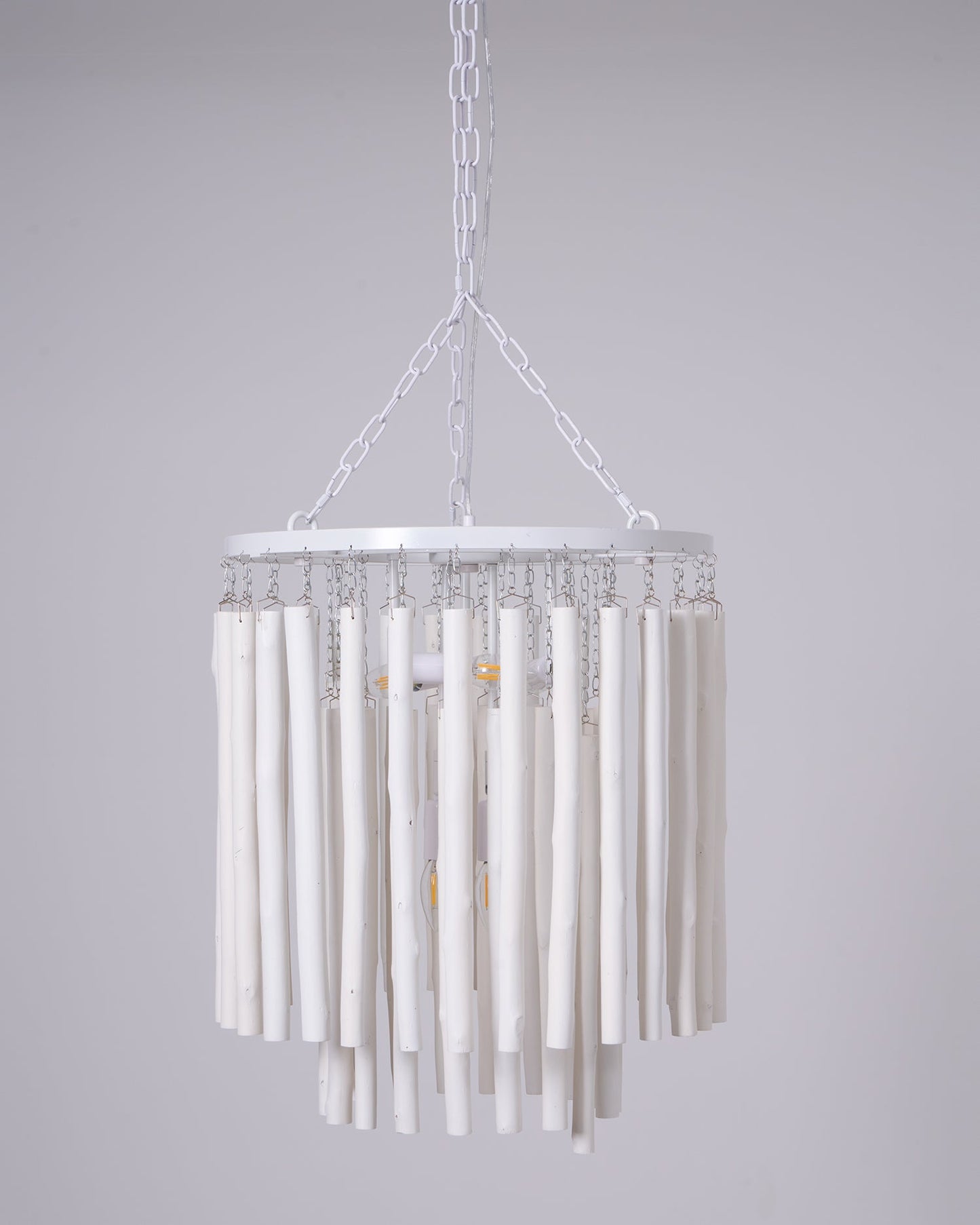 Aspen Layered Wood Rod Chandelier