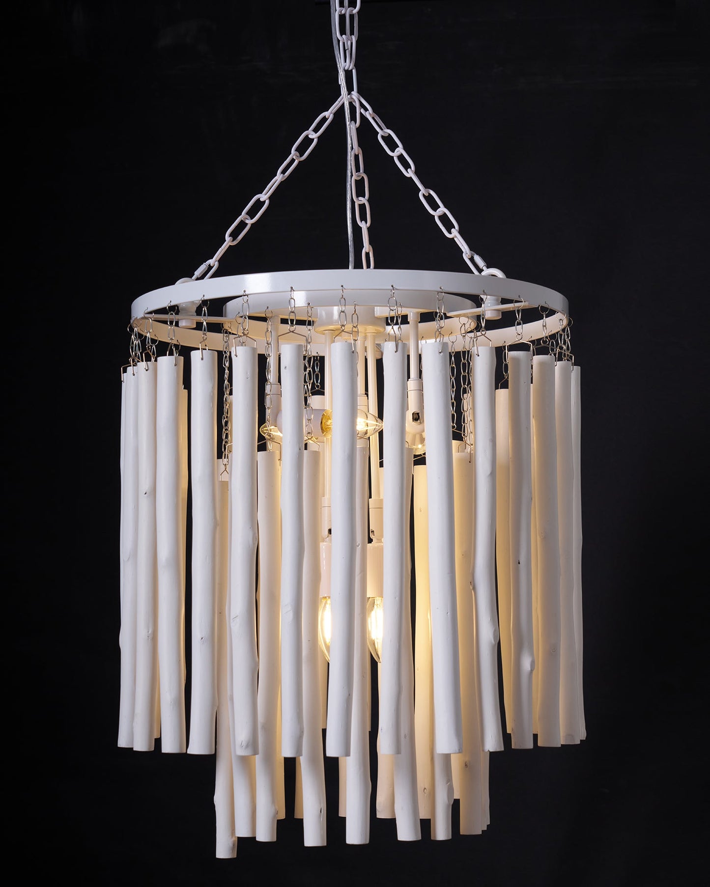 Aspen Layered Wood Rod Chandelier