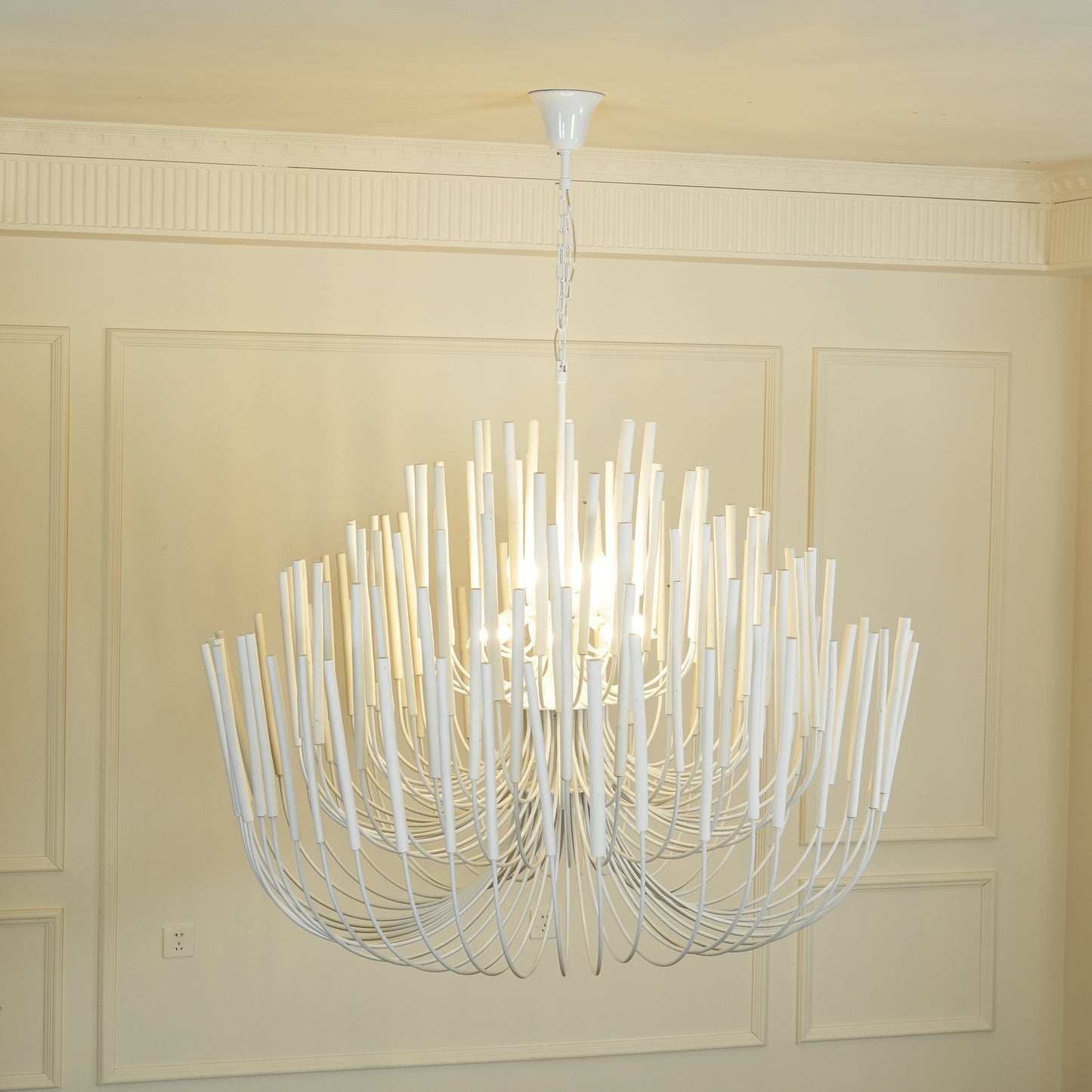Aspen Layered Wood Rod Chandelier