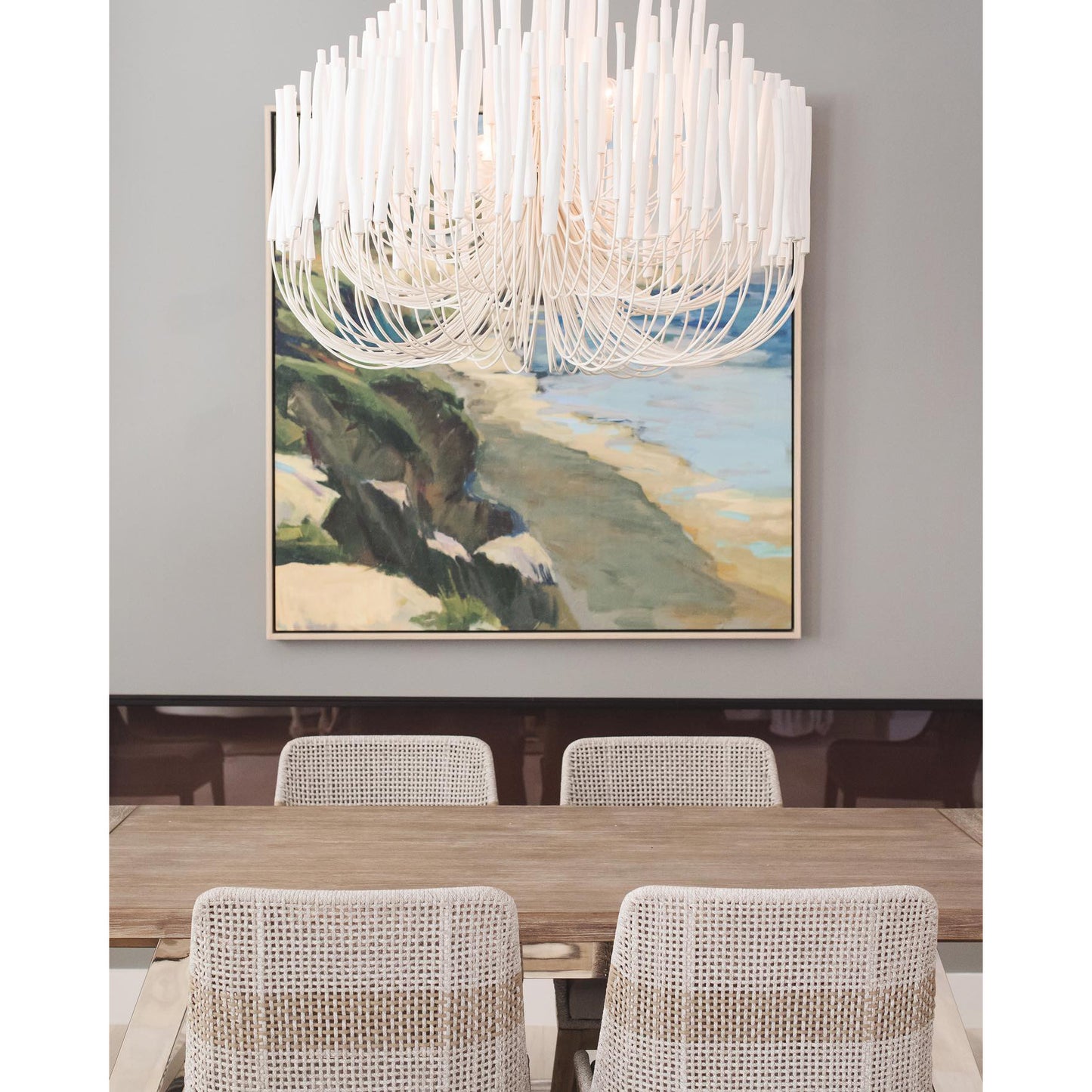 Aspen Layered Wood Rod Chandelier