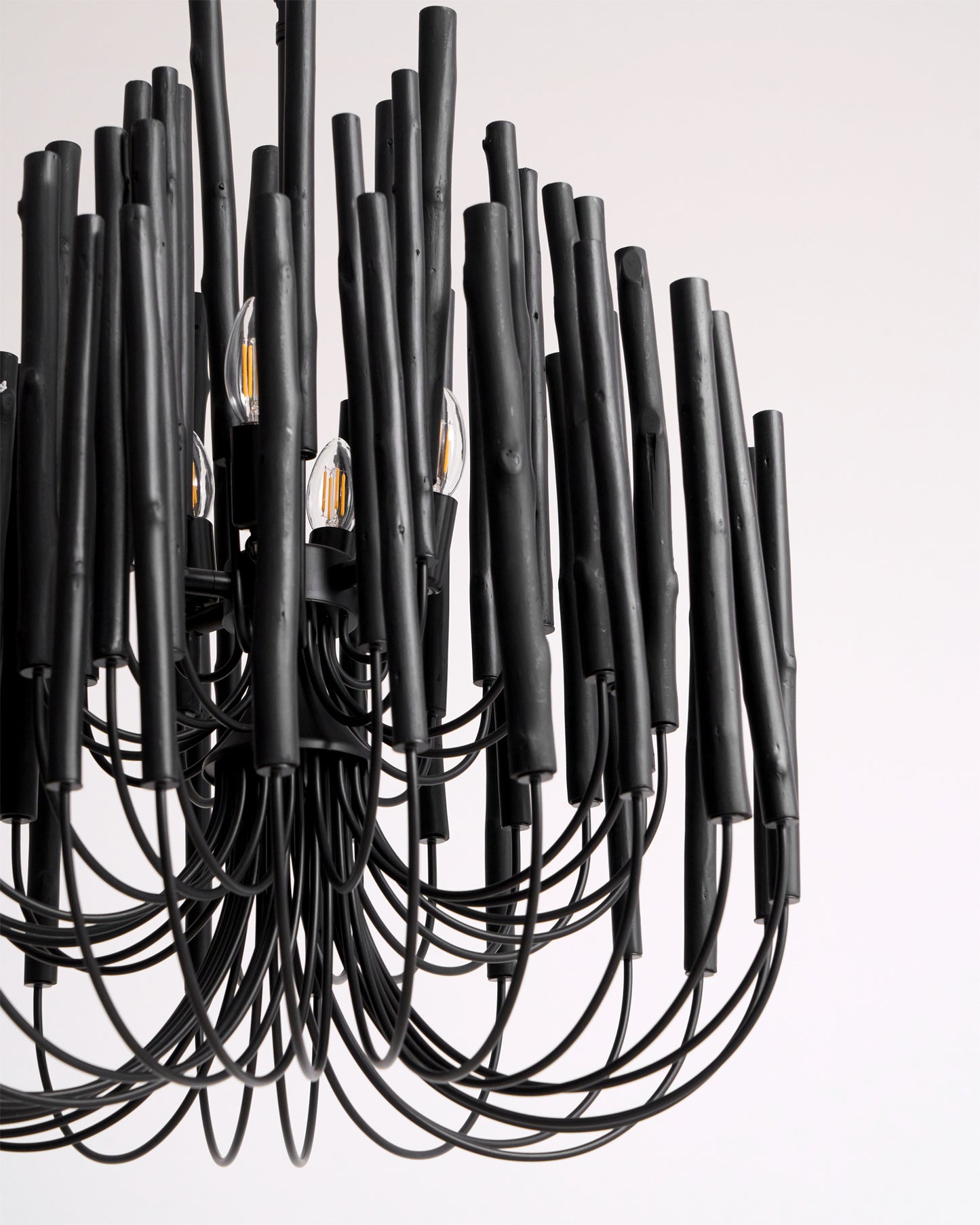 Aspen Layered Wood Rod Chandelier