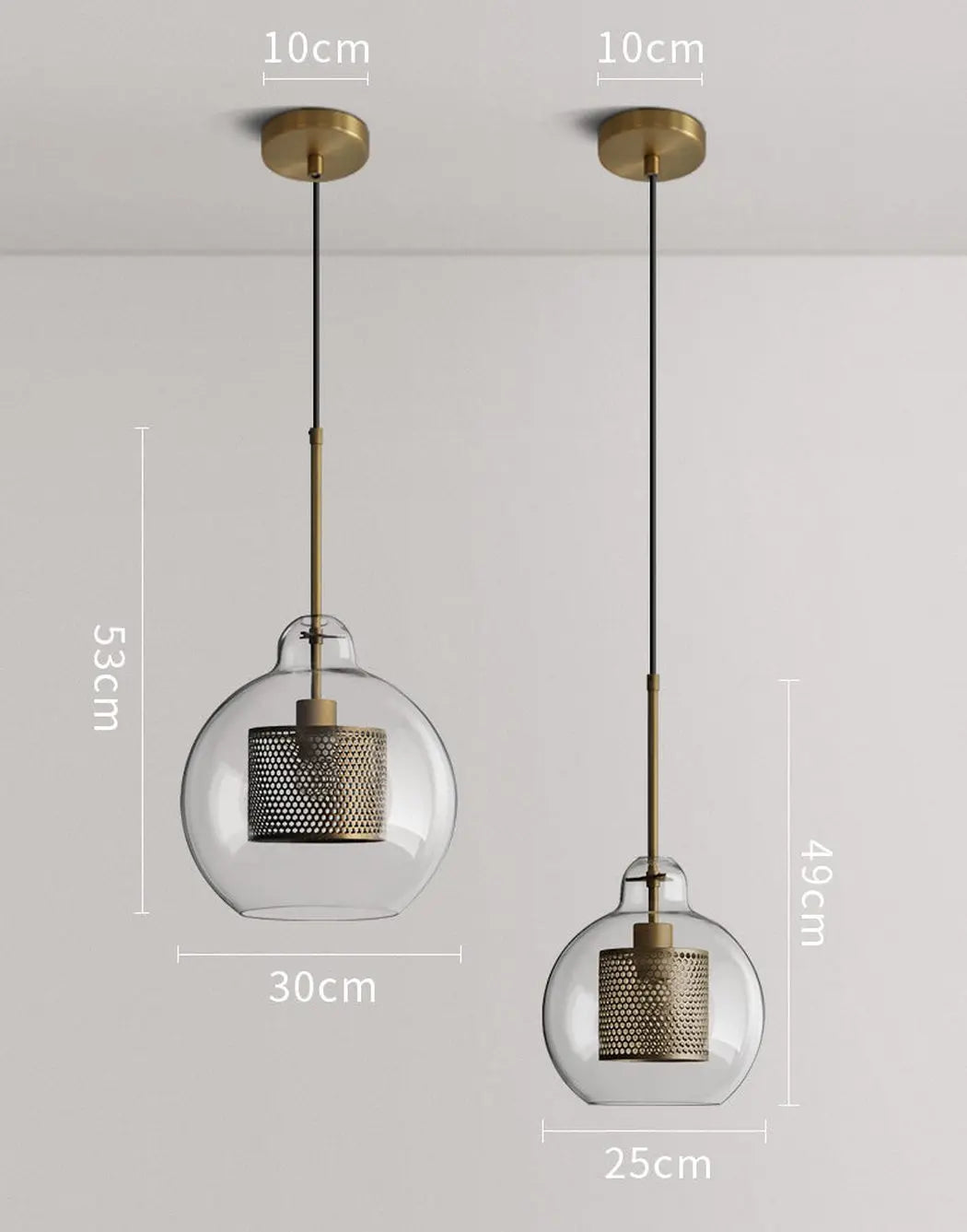 Mesh-Banded Glass Globe Pendant Light — Metal & Glass Shade in Sphere, Capsule & Oversized Silhouettes, Bronze Finish, E27 Modern Hanging Lamp for Kitchens, Bars, Bedrooms & Dining Rooms Erbstuk