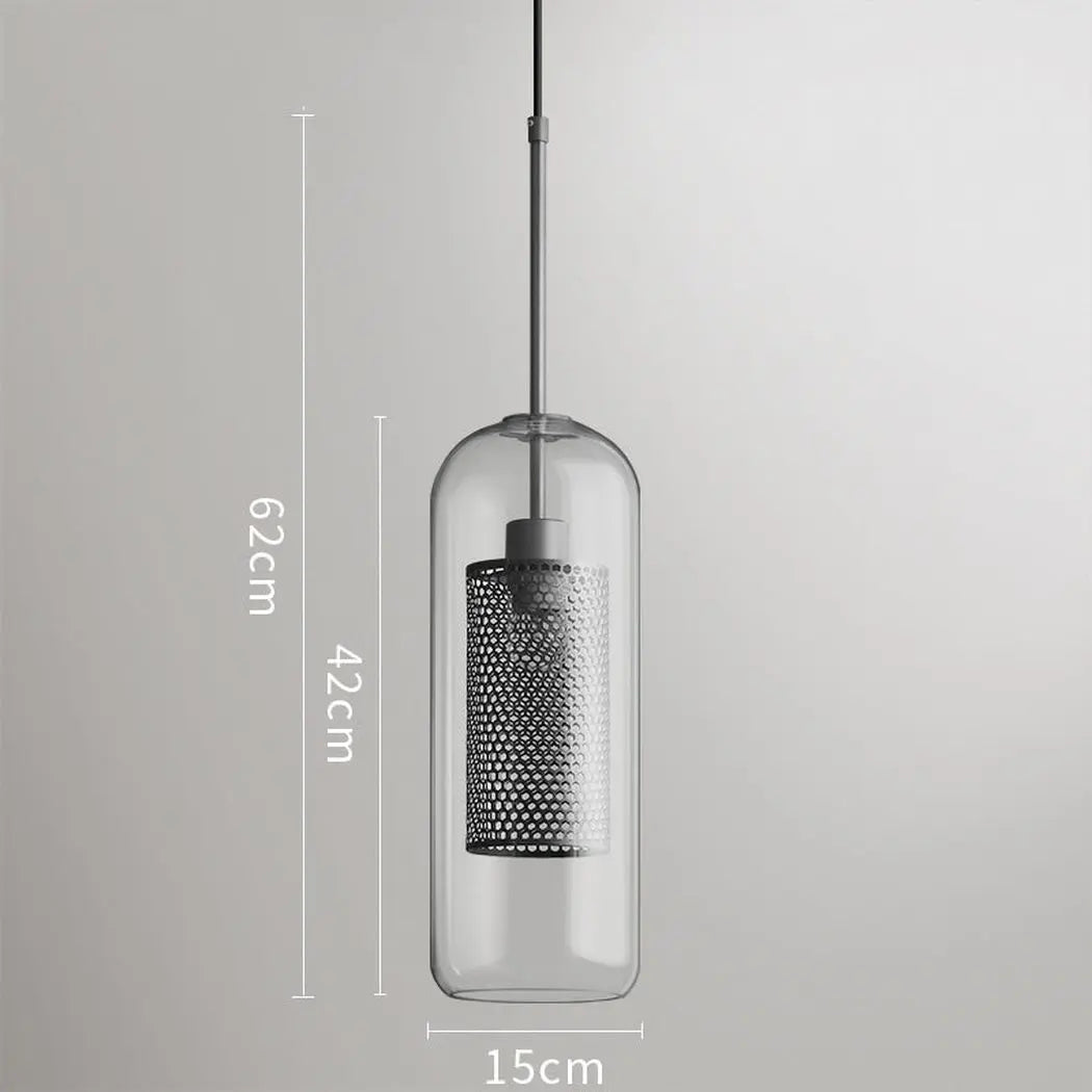 Mesh-Banded Glass Globe Pendant Light — Metal & Glass Shade in Sphere, Capsule & Oversized Silhouettes, Bronze Finish, E27 Modern Hanging Lamp for Kitchens, Bars, Bedrooms & Dining Rooms Erbstuk