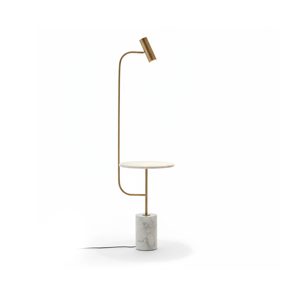 Marble Base Copper Floor Lamp