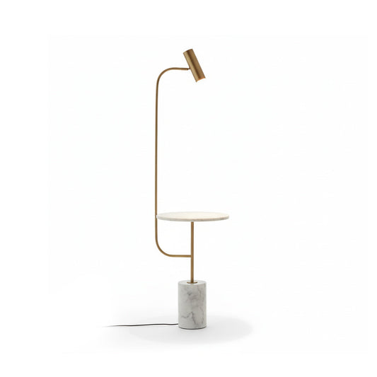 Marble Base Copper Floor Lamp