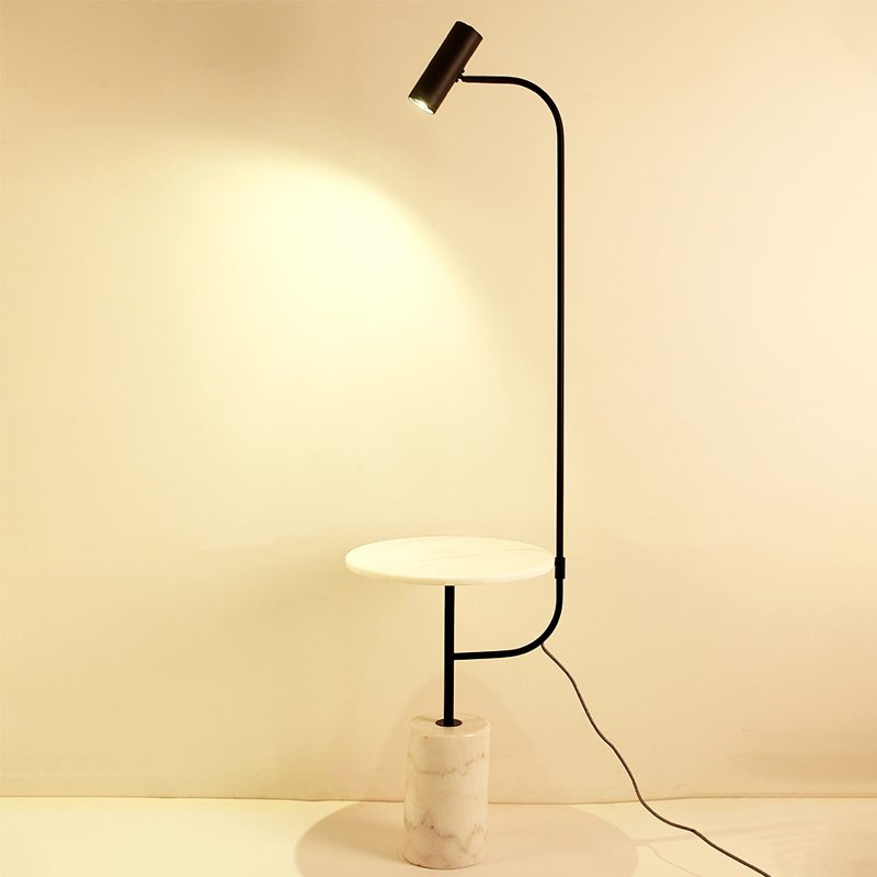 Marble Base Copper Floor Lamp